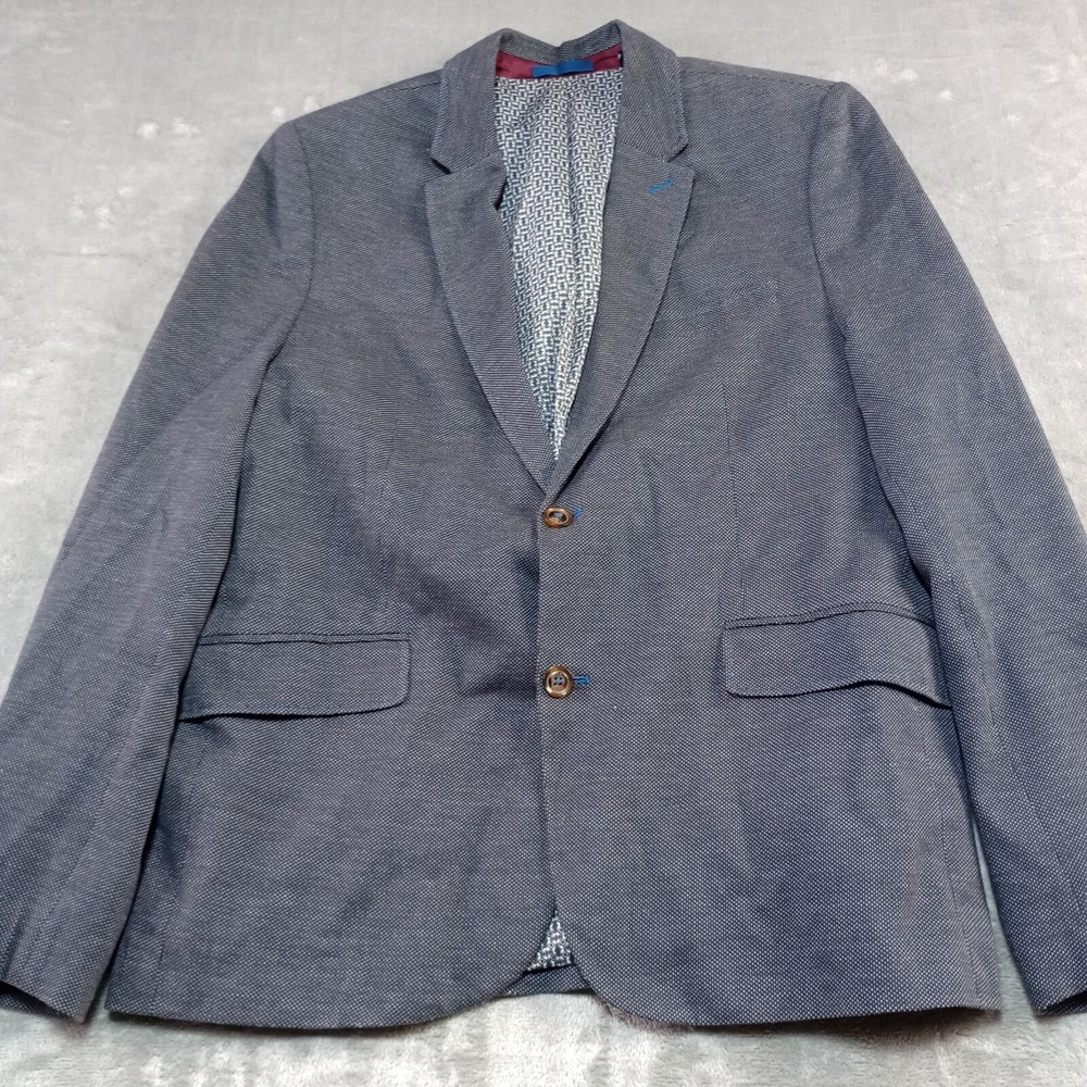 Ted‎ Baker Men's Casual Blazer Sport Coat Jacket 44R Sz 6 XXL BLack Birdseye